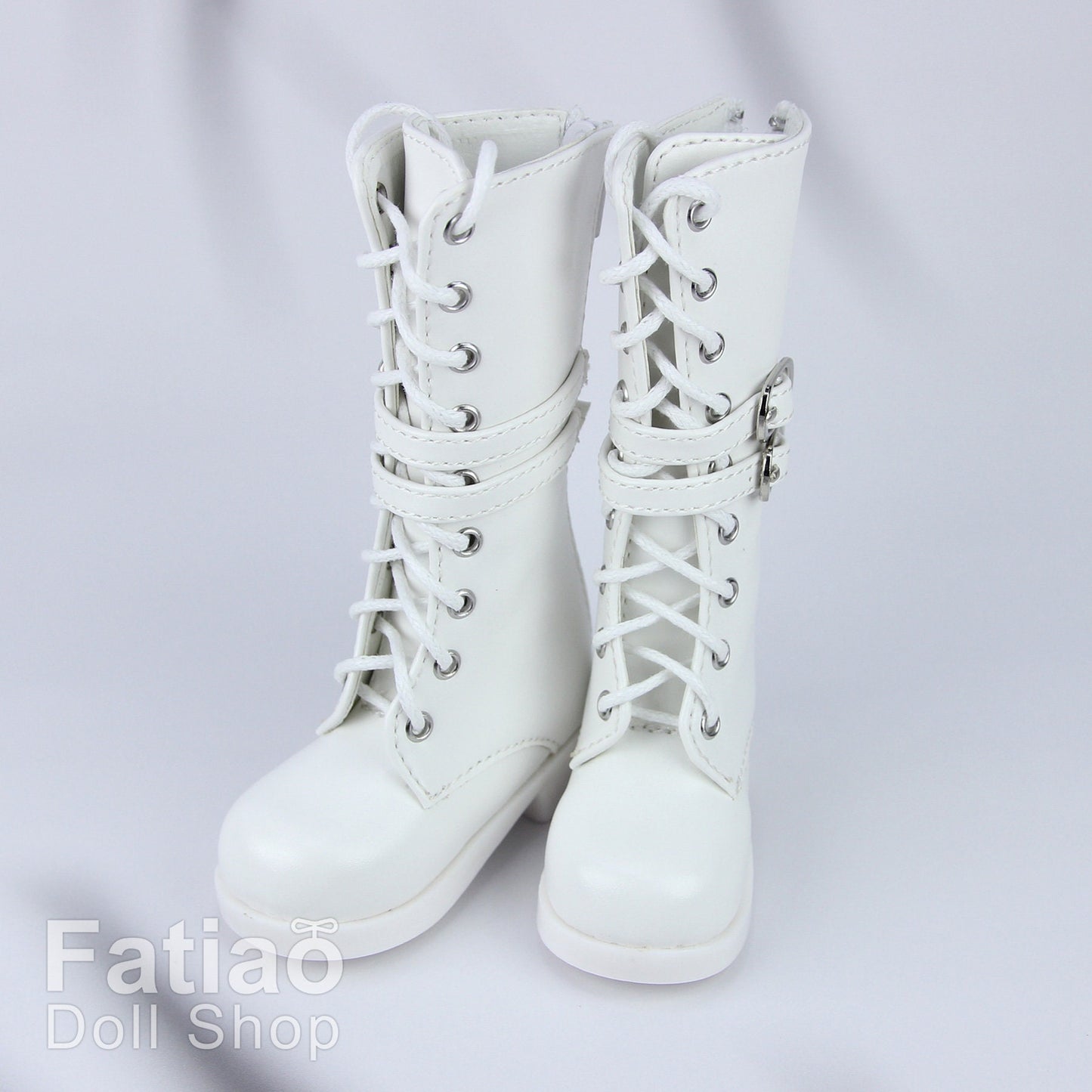 Fatiao - New 1/3 BJD Dollfie DD Dolls Shoes Boots - White (Size 6.5cm)