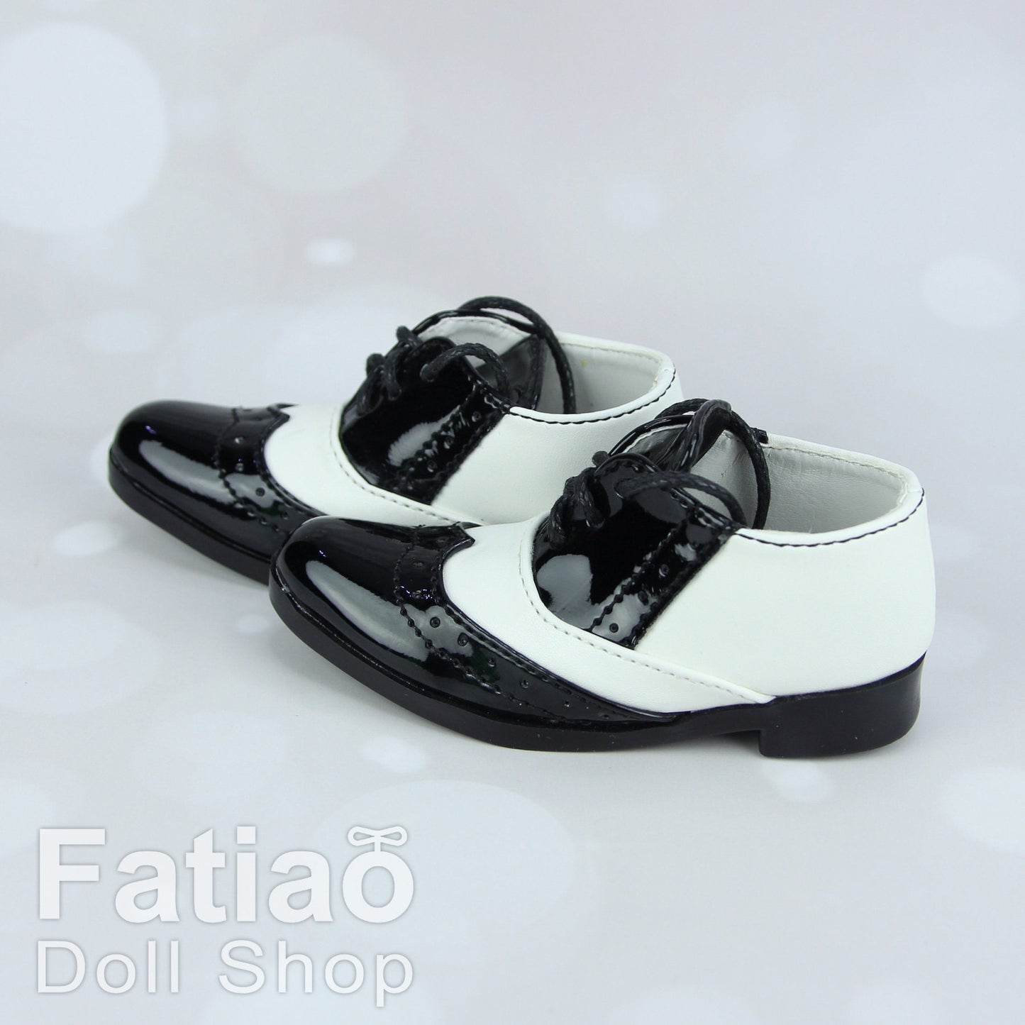 Fatiao - New 1/3 BJD Supper dollfie 13/17 SD Oxford Doll Shoes - Two-tone leather shoes - Black mix White