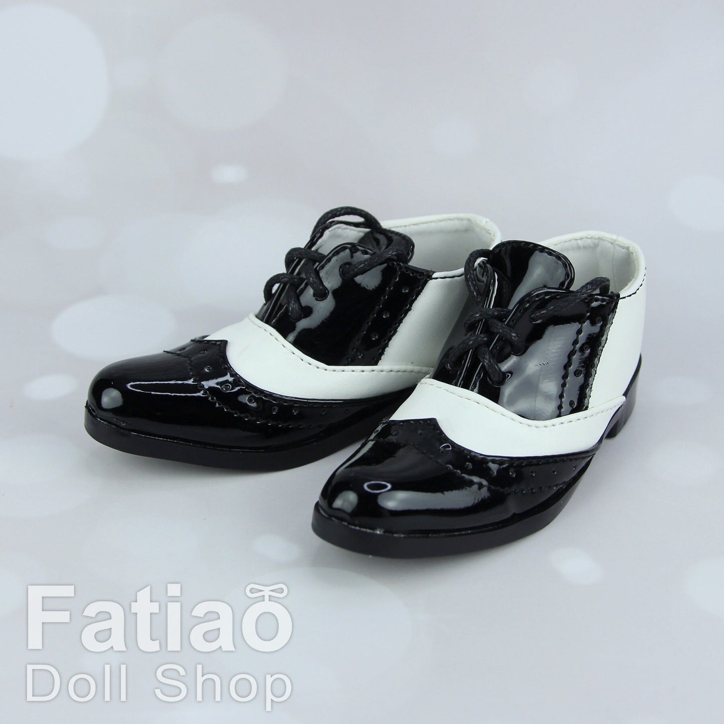 Fatiao - New 1/3 BJD Supper dollfie 13/17 SD Oxford Doll Shoes - Two-tone leather shoes - Black mix White