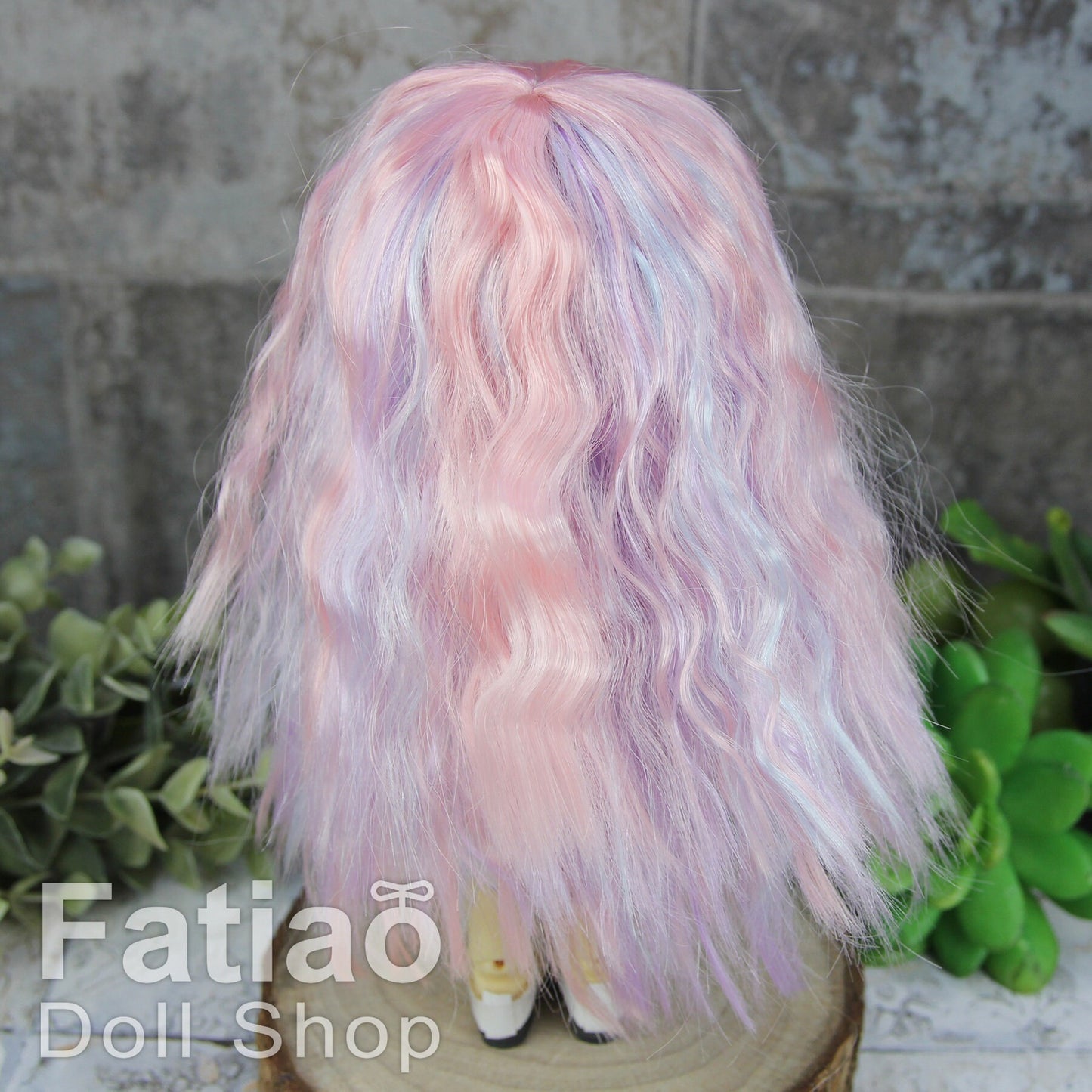 Fatiao - BJD Dollfie Lati Yellow Pukifee 5-6" Doll Wig - Pink purple