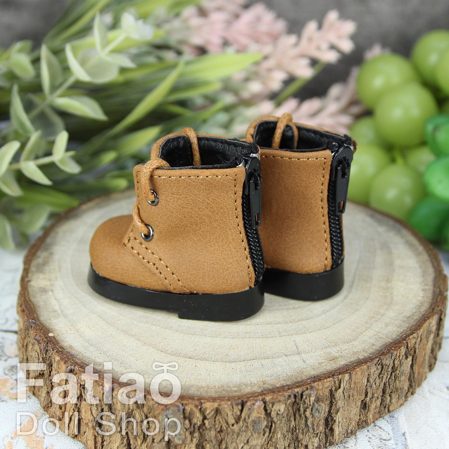 Fatiao - New Dollfie Yo-SD 1/6 BJD Doll Shoes Boots - Tan (Size 4.5cm)