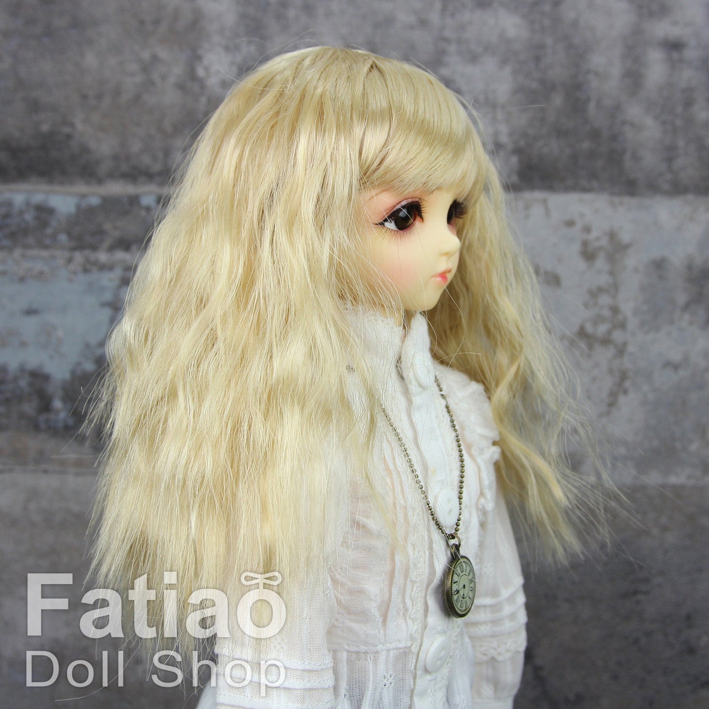 Fatiao - New Dollfie MSD Kaye Wiggs 1/4 BJD Size 7-8 inch Dolls Wig - Cream gold