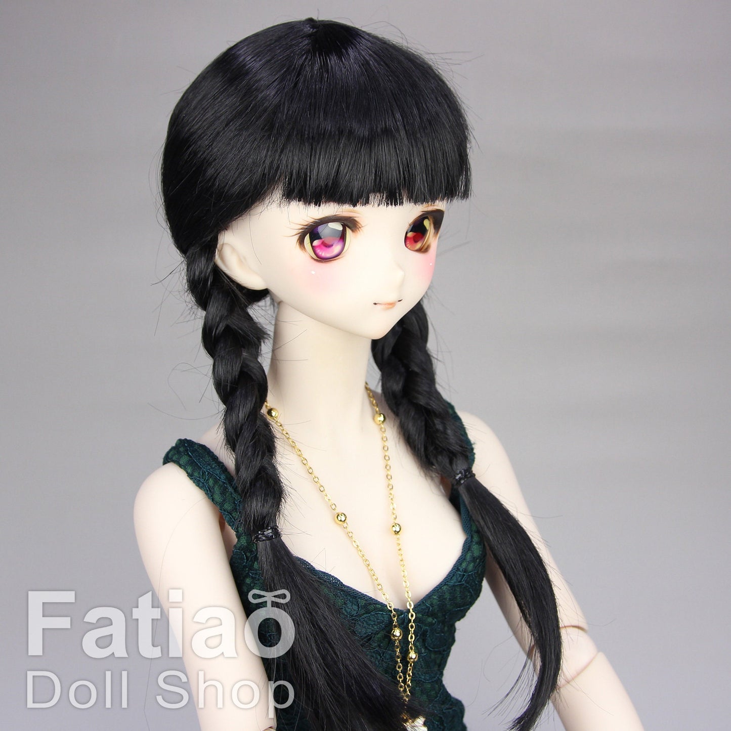Fatiao - New Dollfie SD DD 1/3 BJD Dolls Wig size 8-9" - Black