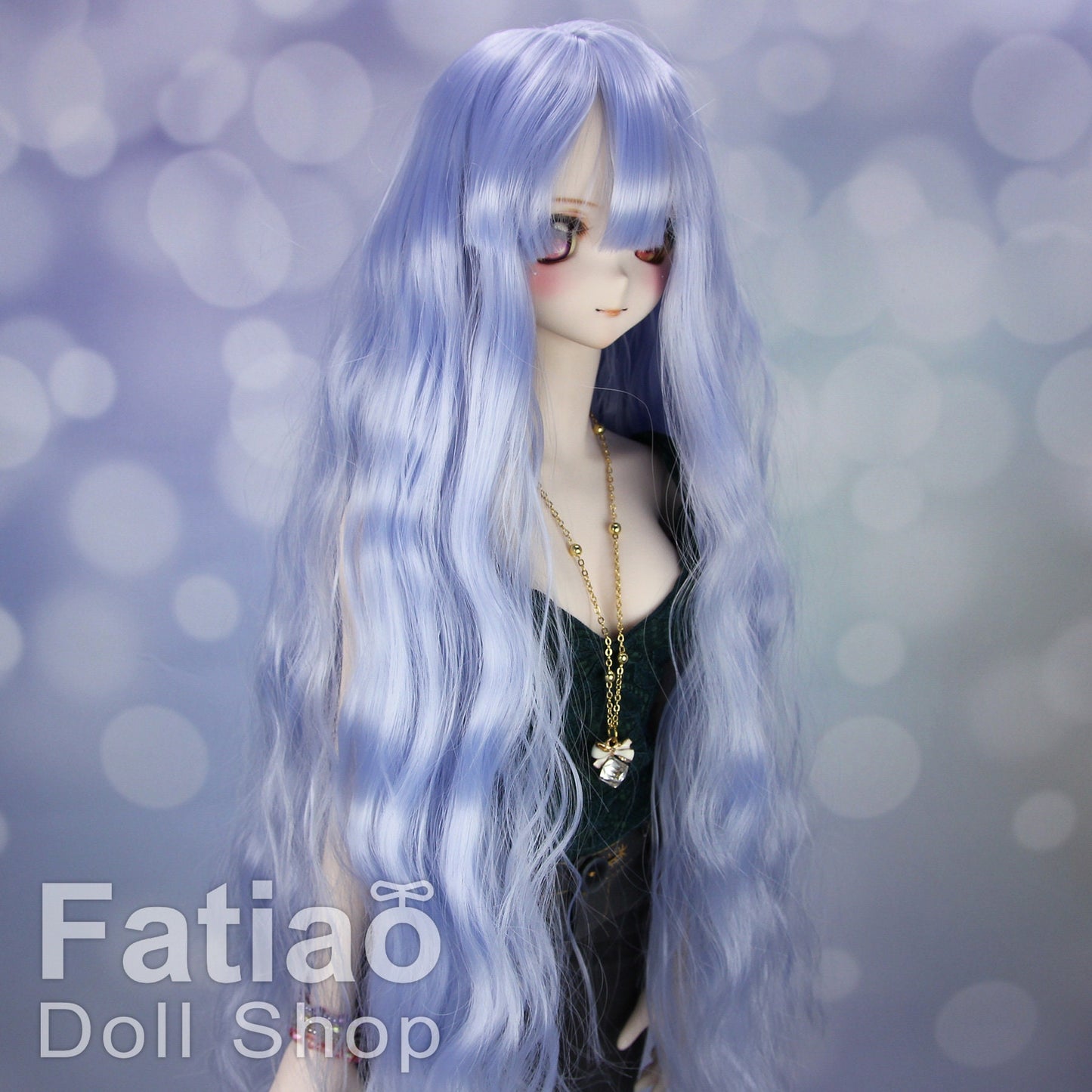 Fatiao - New Dollfie SD 1/3 BJD DD Dolls Long curly Wig size 8-9" - Periwinkle