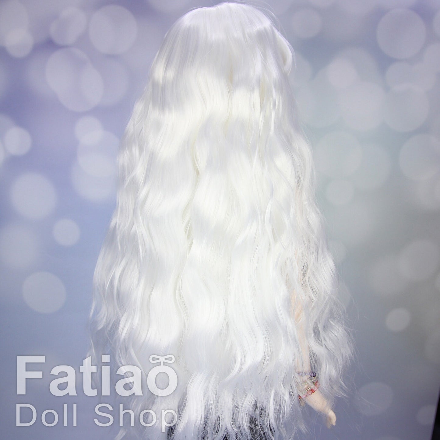 Fatiao - New Dollfie SD 1/3 BJD DD Dolls Long curly Wig size 8-9" - White