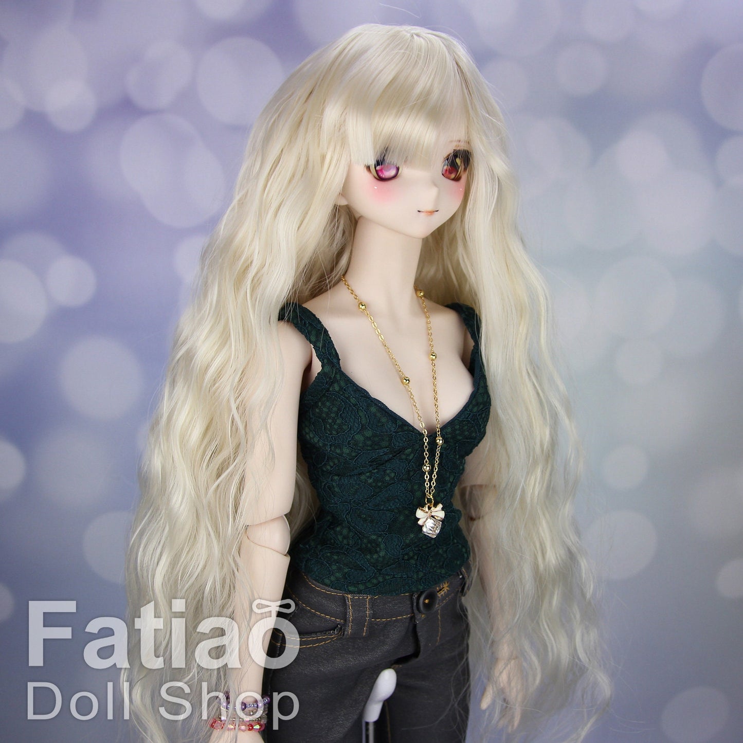 Fatiao - New Dollfie SD 1/3 BJD DD Dolls Long curly Wig size 8-9" - Blonde