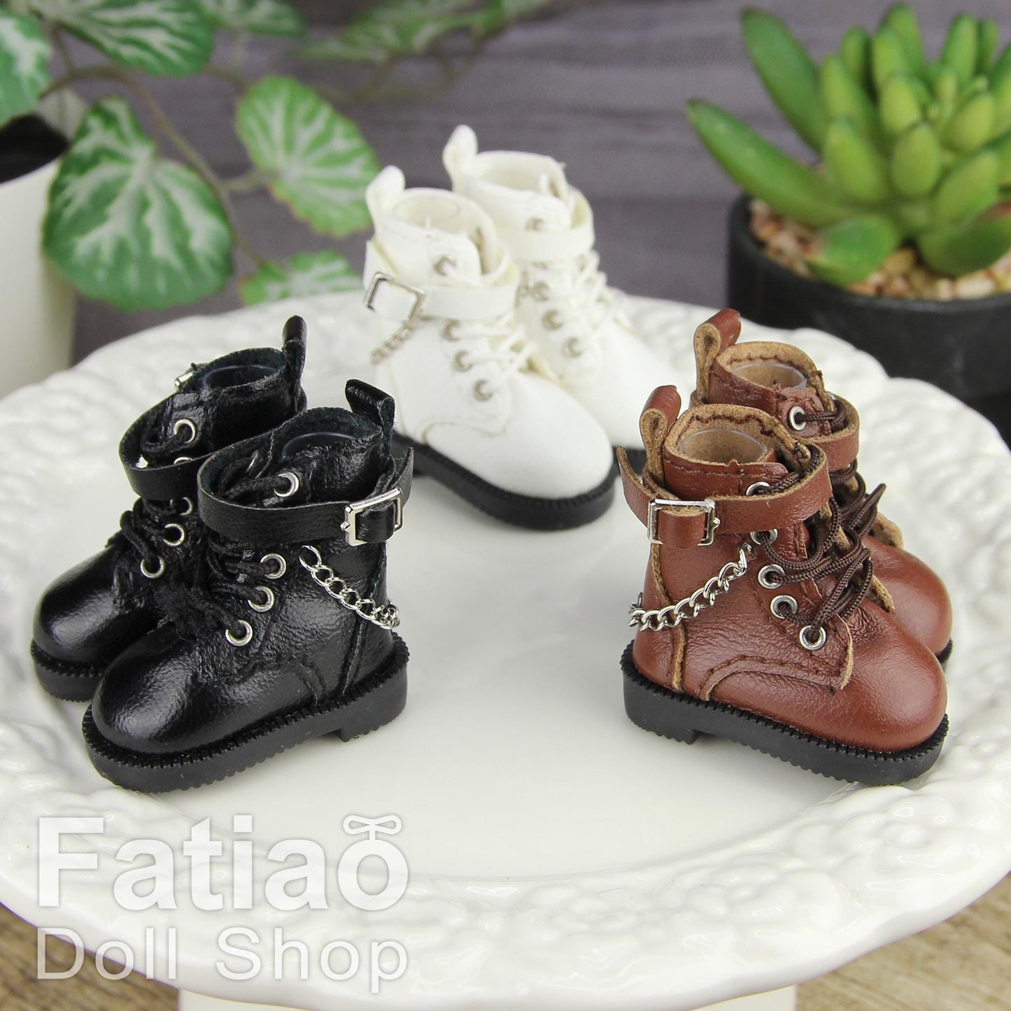 Fatiao - New Lati Yellow Pukifee Luts Tiny 1/8 BJD Dolls Lace-up boots shoes (Size 2.7cm)
