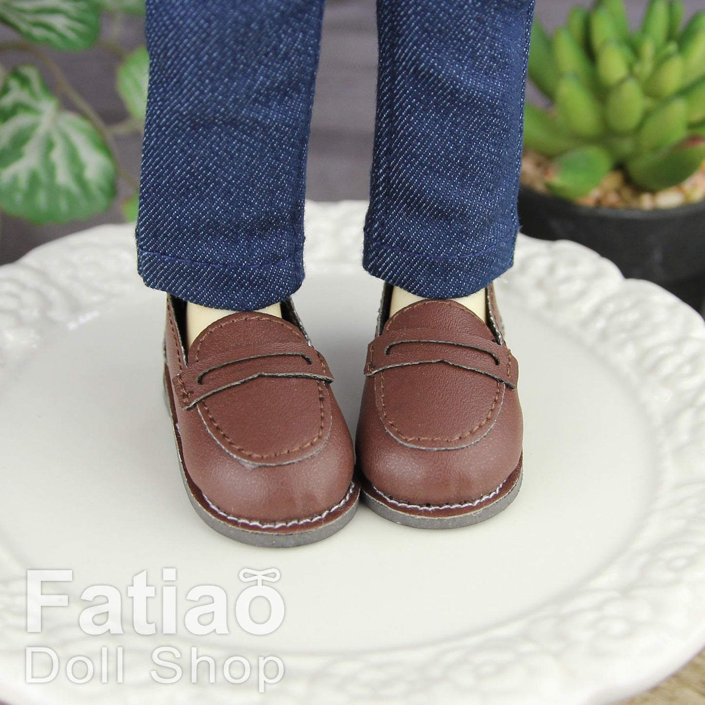 Fatiao - New Dollfie YoSD 1/6 BJD Doll loafer leather Shoes (Size 4.5cm)