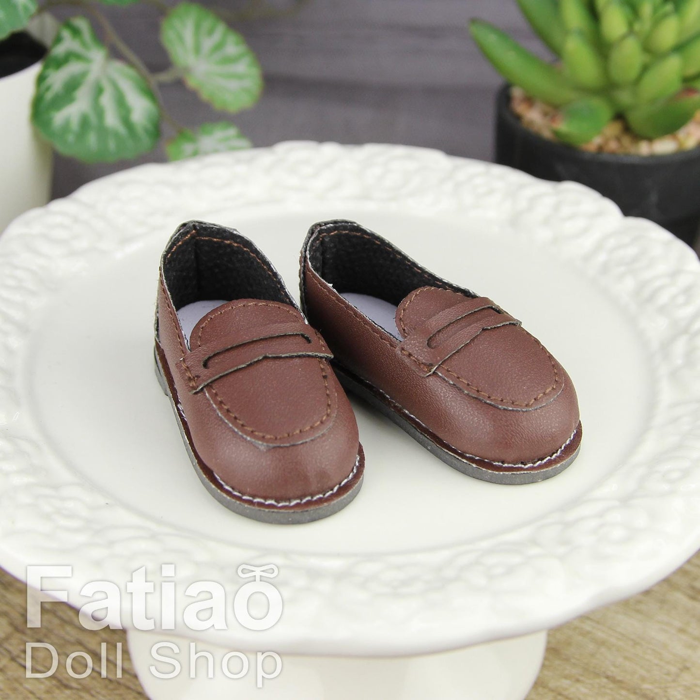 Fatiao - New Dollfie YoSD 1/6 BJD Doll loafer leather Shoes (Size 4.5cm)