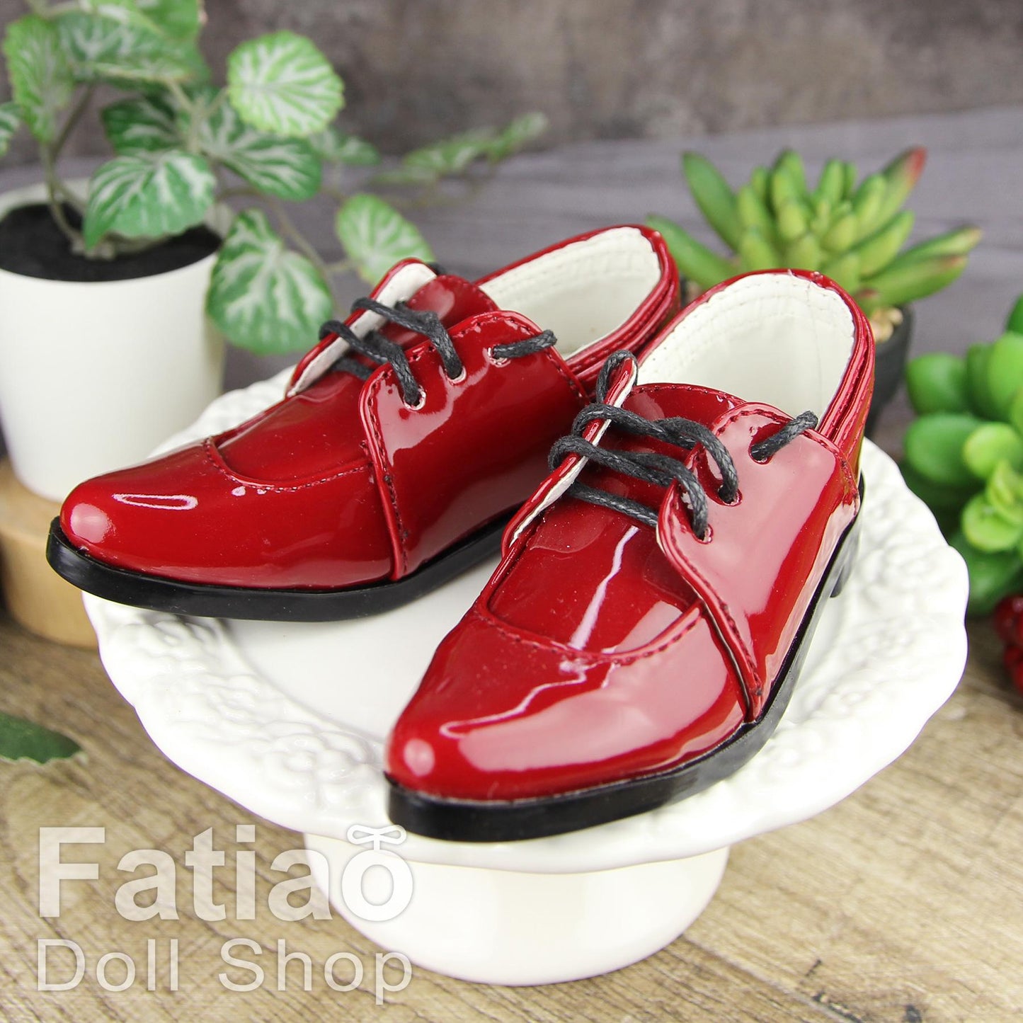 Fatiao - New 1/3 BJD Supper dollfie 13/17SD Boy Tip Leather Suit Shoes Red (Size 8.5cm)