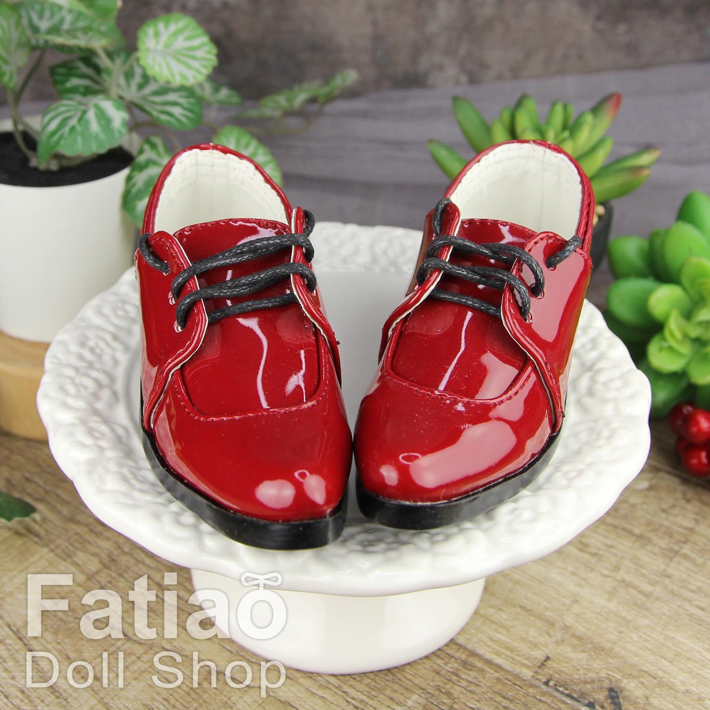 Fatiao - New 1/3 BJD Supper dollfie 13/17SD Boy Tip Leather Suit Shoes Red (Size 8.5cm)