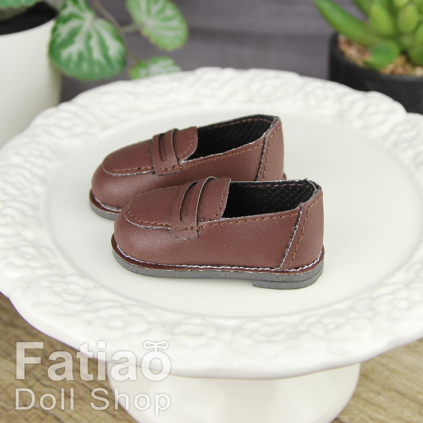 Fatiao - New Dollfie YoSD 1/6 BJD Doll loafer leather Shoes (Size 4.5cm)