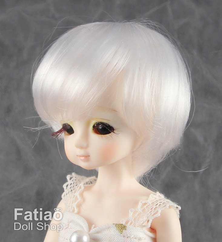 Fatiao - New Dollfie little pullip DAL Nendoroid BJD Dolls Wig - size 4-5" - White