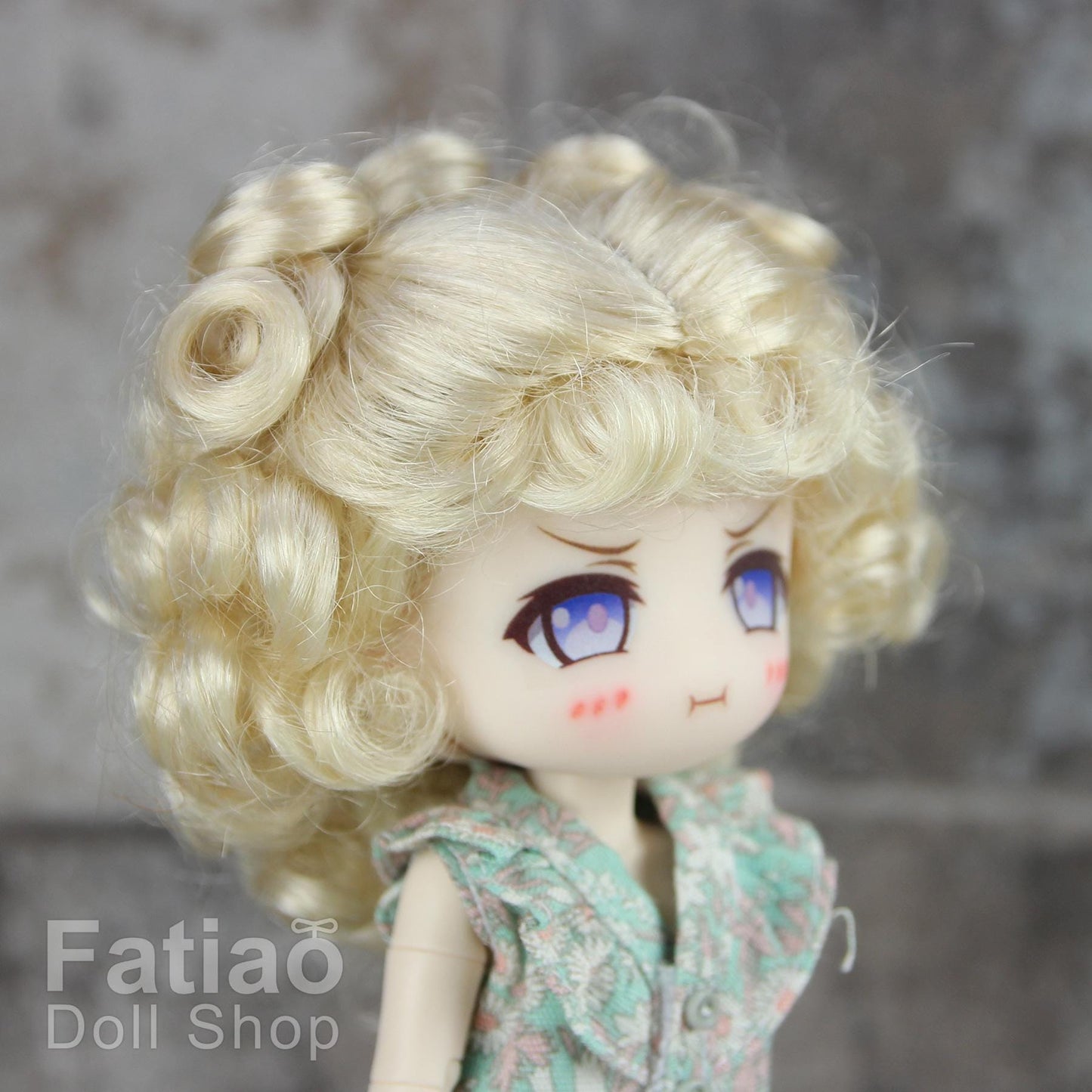 Fatiao - New Dollfie Bisou AI BJD Dolls Wig - size 4-5" - Blonde