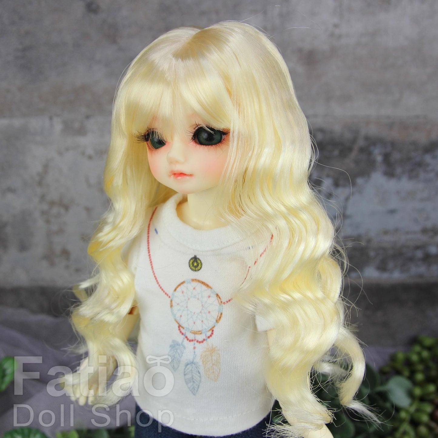Fatiao - New Dollfie Yo-SD 1/6 BJD - Soft fiber Dolls Wig 6-7 inch - Pure Blonde