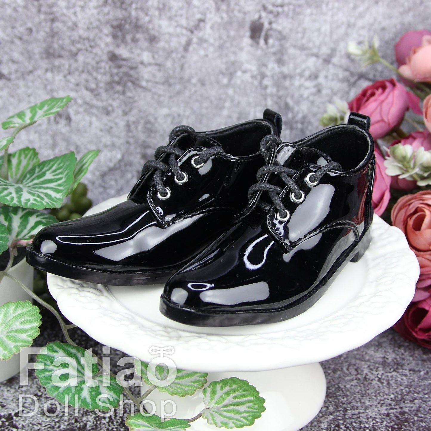 Fatiao - New 1/3 BJD Supper dollfie 13/17SD Boy Tip Leather Suit Derby Shoes Brown/Black(Size 8.5cm)