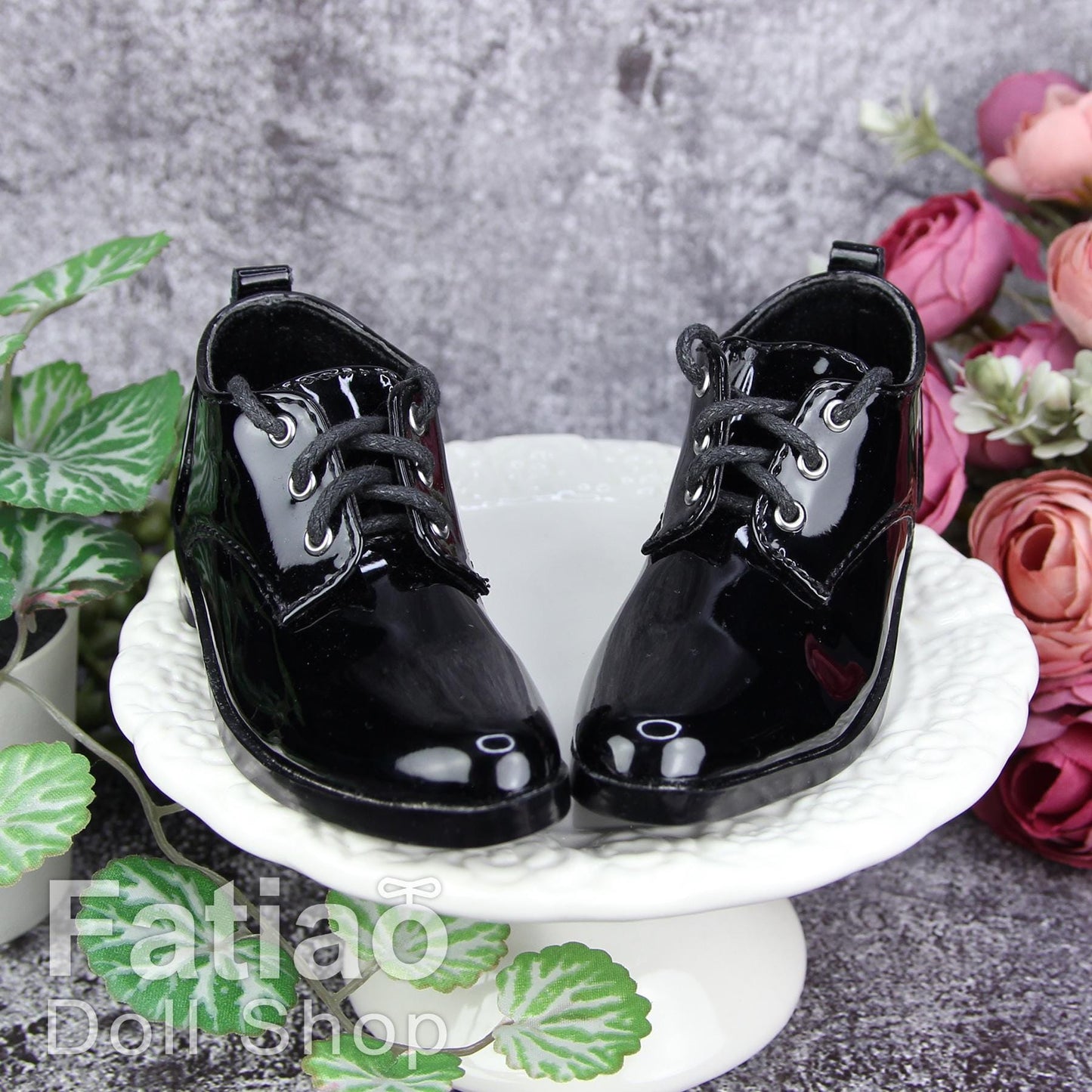 Fatiao - New 1/3 BJD Supper dollfie 13/17SD Boy Tip Leather Suit Derby Shoes Brown/Black(Size 8.5cm)