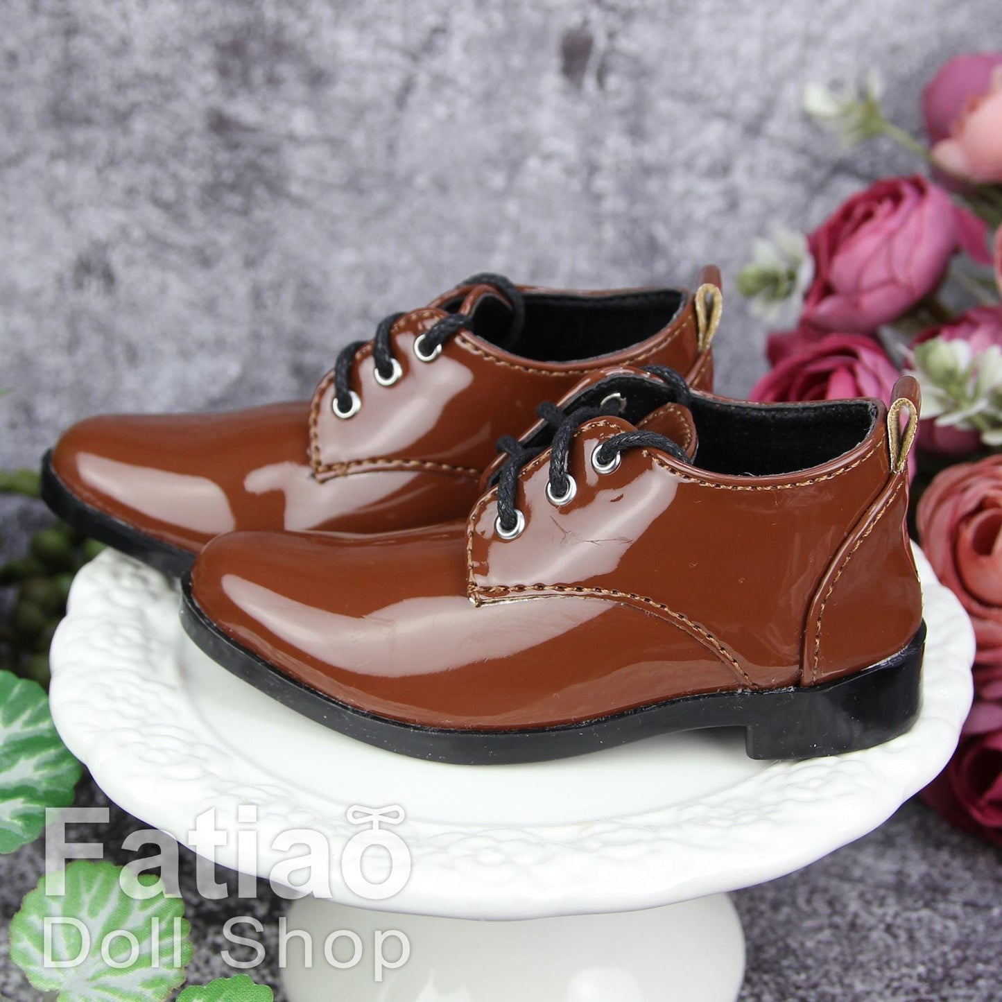 Fatiao - New 1/3 BJD Supper dollfie 13/17SD Boy Tip Leather Suit Derby Shoes Brown/Black(Size 8.5cm)