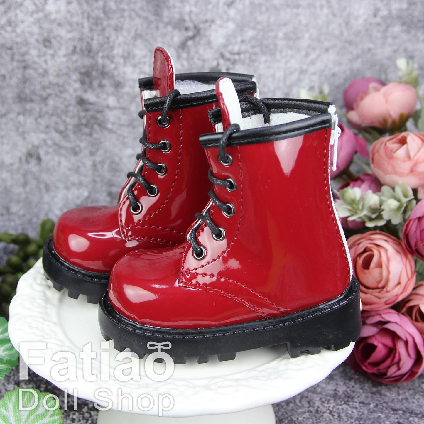 Fatiao - 1/3 BJD SD Supper dollfie Boots Dolls Shoes - Red (Size 7.5cm)