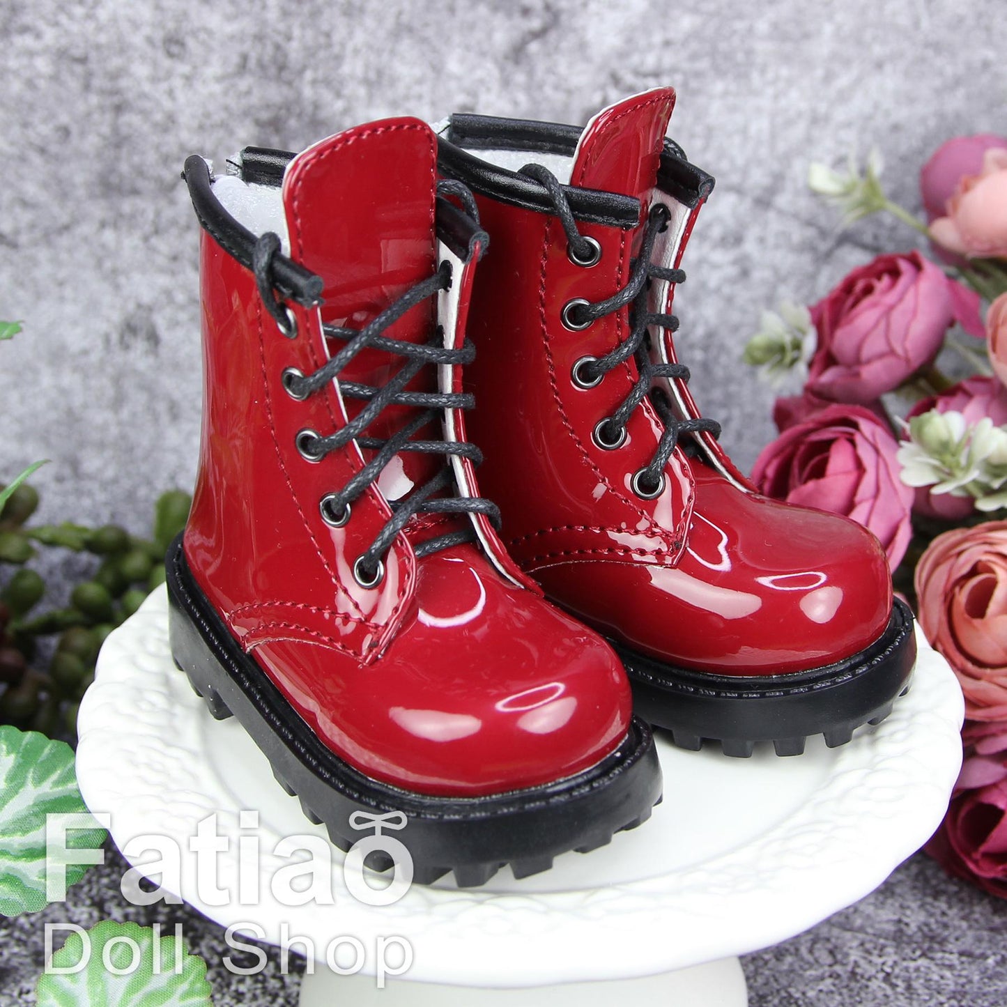 Fatiao - 1/3 BJD SD Supper dollfie Boots Dolls Shoes - Red (Size 7.5cm)