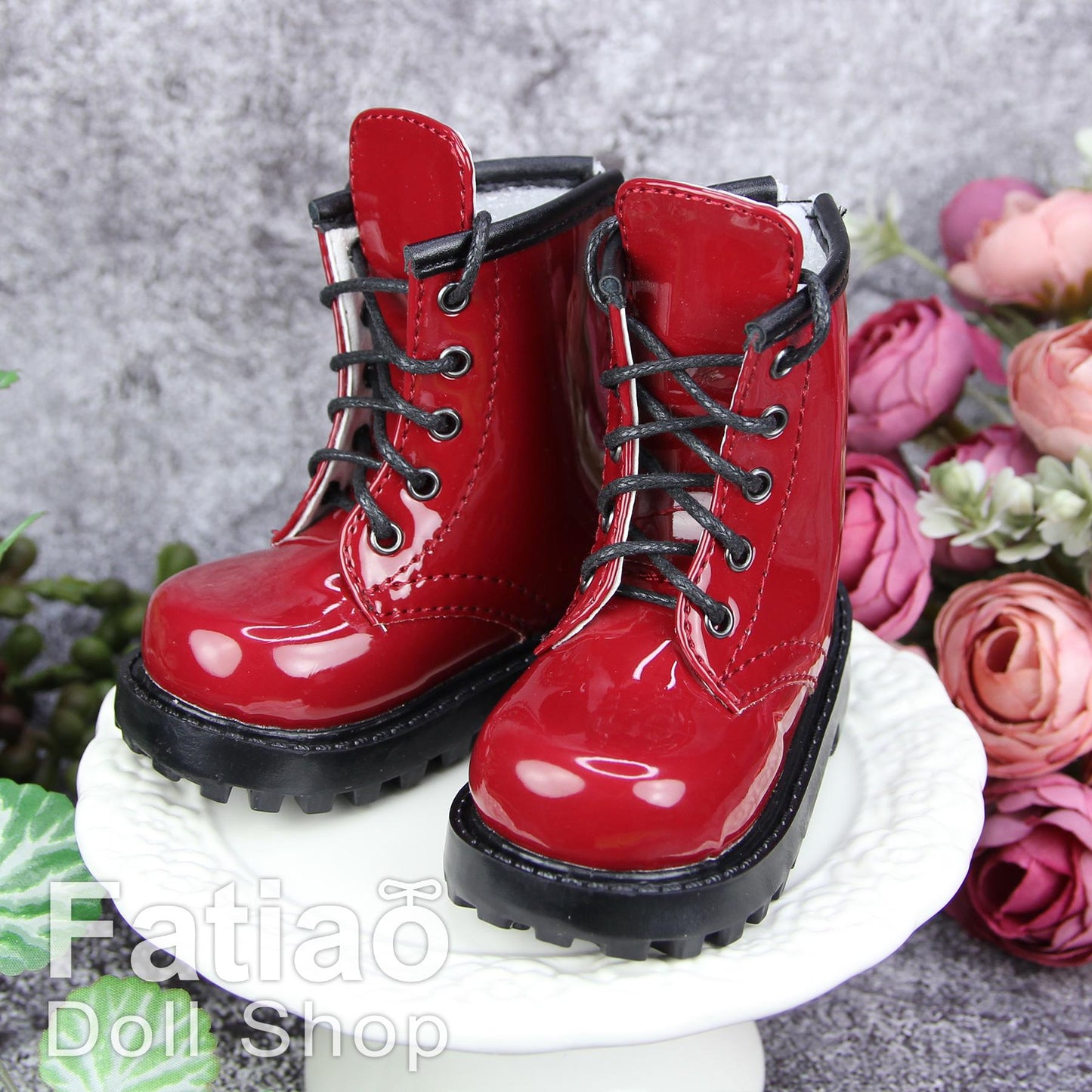 Fatiao - 1/3 BJD SD Supper dollfie Boots Dolls Shoes - Red (Size 7.5cm)