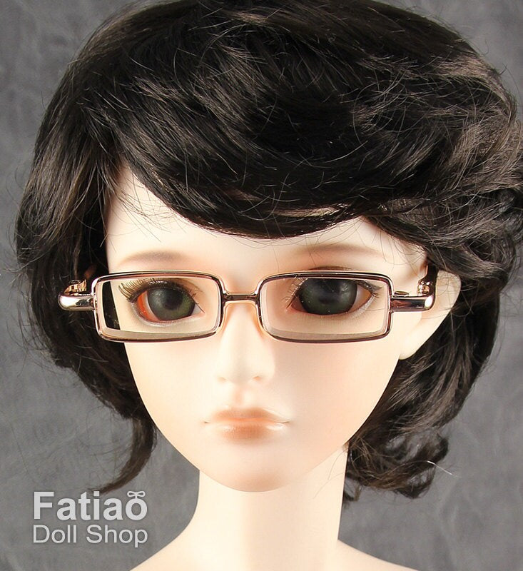 New fashion Full-Rim Dolls Glasses fit 1/3 BJD SD Super Dollfie Gold