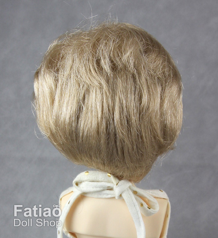 Fatiao - New Dollfie MSD Kaye Wiggs 1/4 BJD Size 7-8 inch - Linen Gold Dolls Wig - SALE