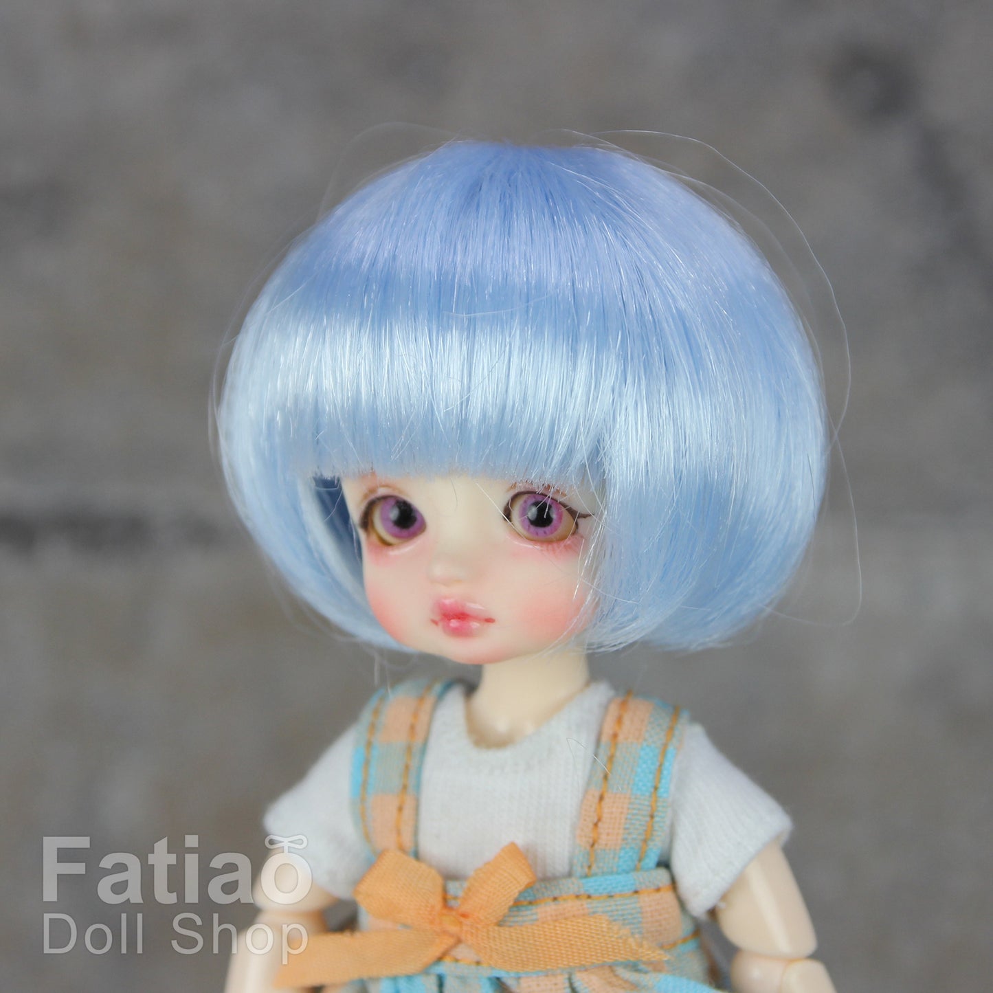 Fatiao - New BJD Dollfie pukipuki BF Pocket 3-4" Doll Wig - Light blue