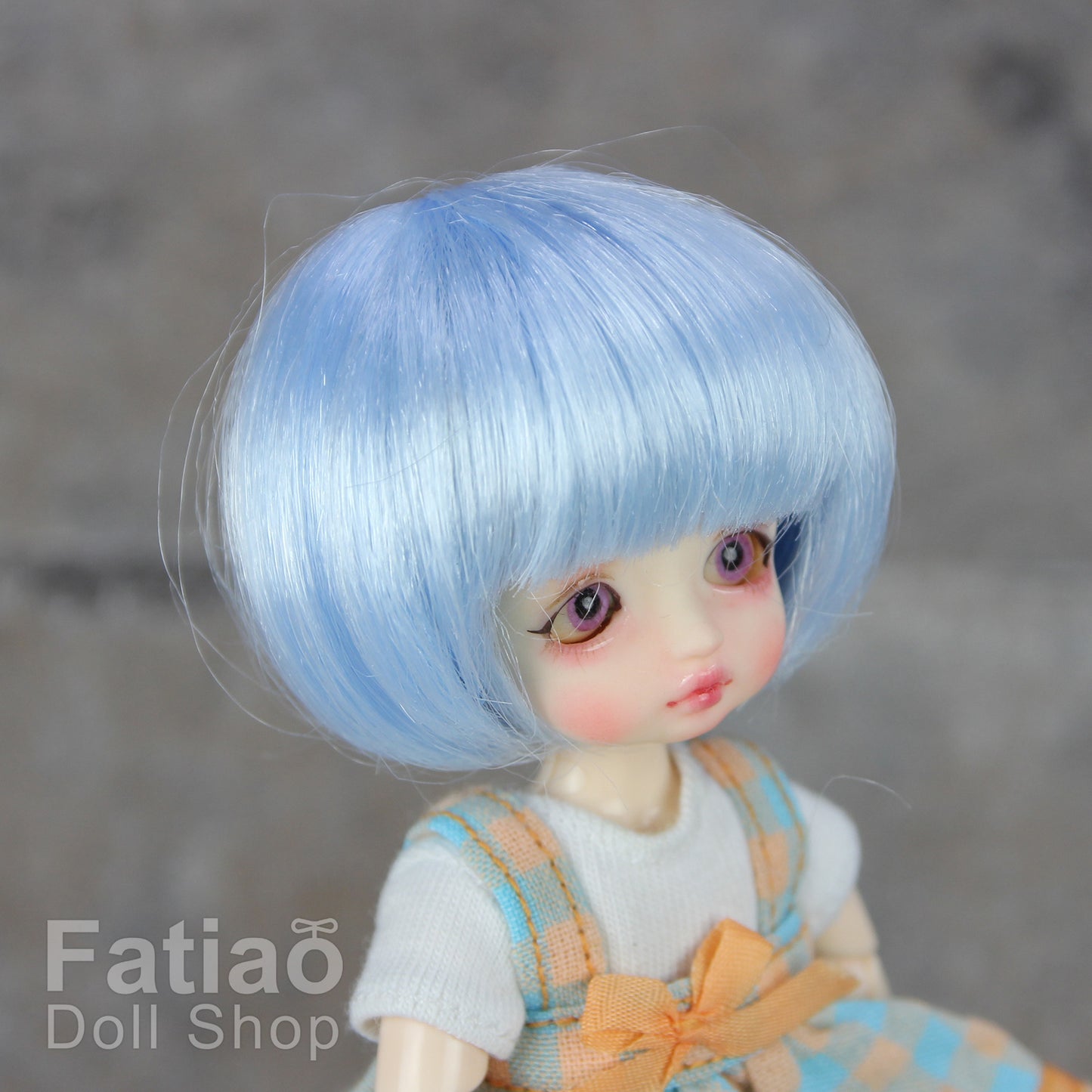 Fatiao - New BJD Dollfie pukipuki BF Pocket 3-4" Doll Wig - Light blue