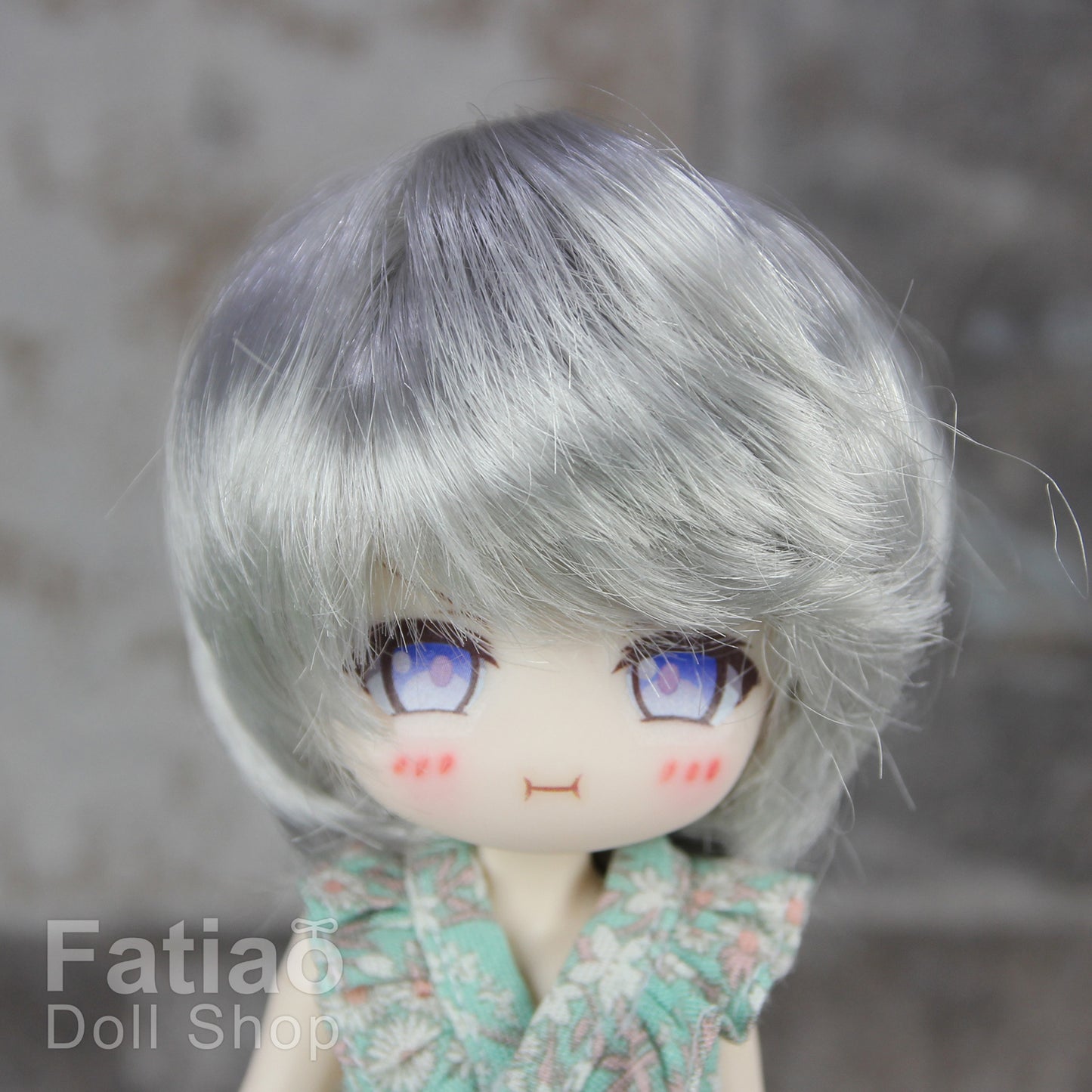 Fatiao - New Dollfie Bisou AI BJD Dolls Wig - size 4-5" - Gray