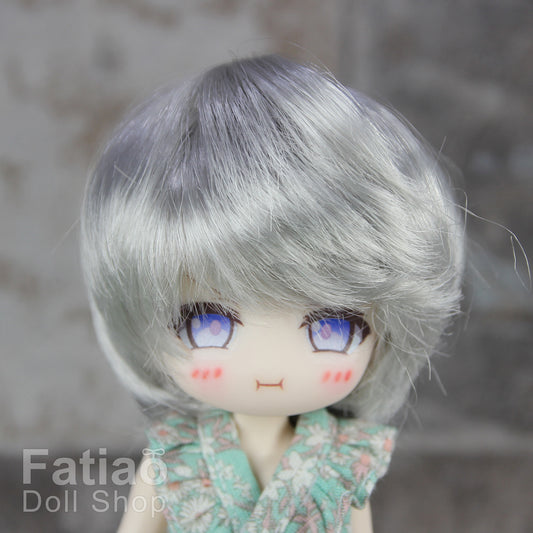 Fatiao - New Dollfie Bisou AI BJD Dolls Wig - size 4-5" - Gray