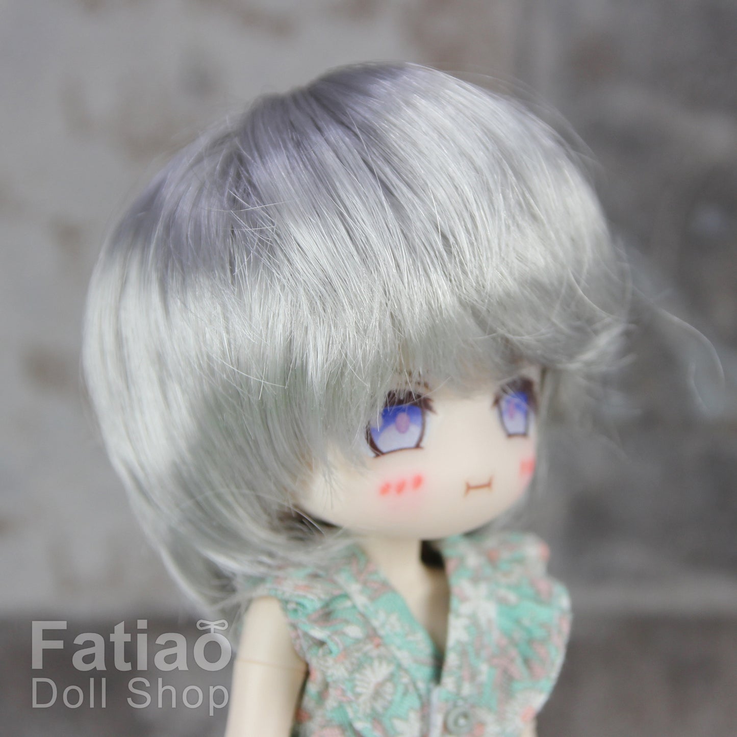 Fatiao - New Dollfie Bisou AI BJD Dolls Wig - size 4-5" - Gray