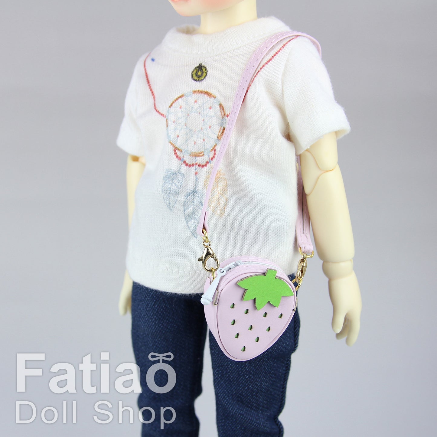 Strawberry side Dolls backpack  Bag for blythe Barbie 1/6 1/8 BJD dolls accessories