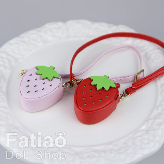 Strawberry side Dolls backpack  Bag for blythe Barbie 1/6 1/8 BJD dolls accessories