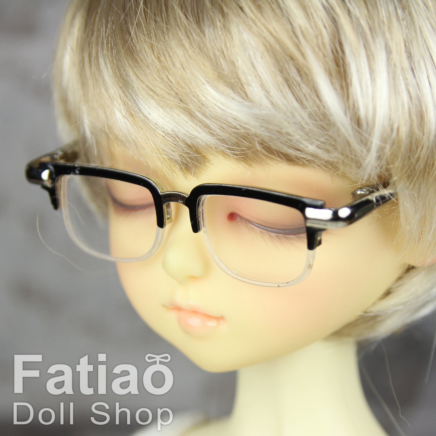 New fashion Semi-rimless Dolls Glasses fit 1/3 1/4 BJD SD MSD Super Dollfie - Silver