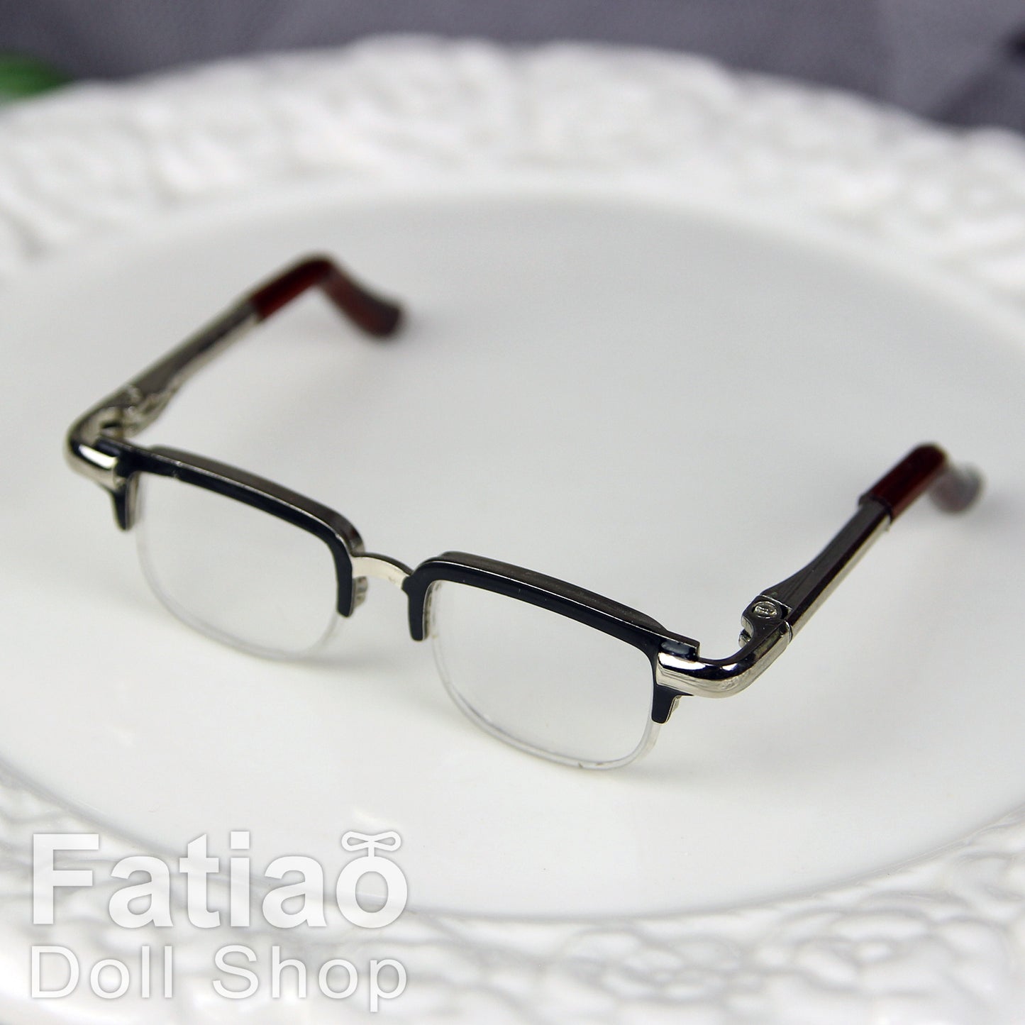 New fashion Semi-rimless Dolls Glasses fit 1/3 1/4 BJD SD MSD Super Dollfie - Silver