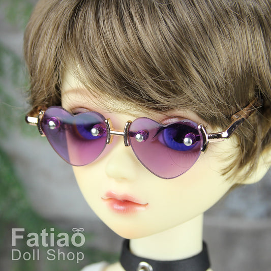 New fashion Rimless Frames Dolls Glasses fit 1/3 BJD SD Super Dollfie Red Heart