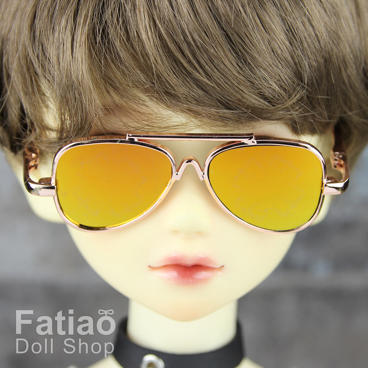 New fashion Full-Rim Dolls Glasses fit 1/3 BJD SD Super Dollfie - Gold