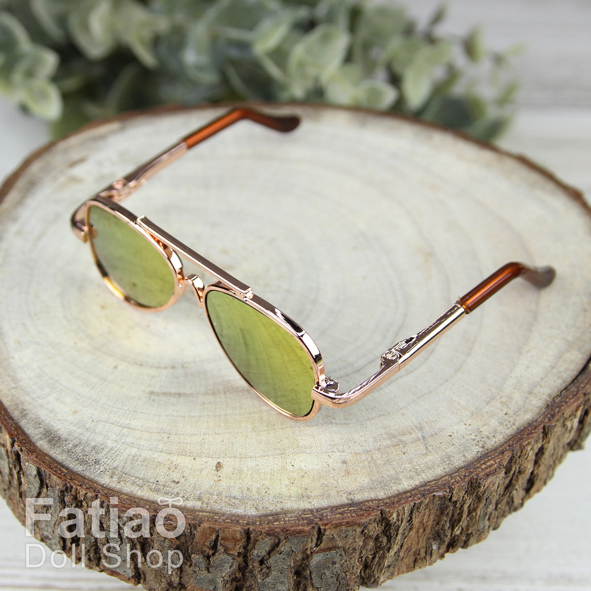 New fashion Full-Rim Dolls Glasses fit 1/3 BJD SD Super Dollfie - Gold