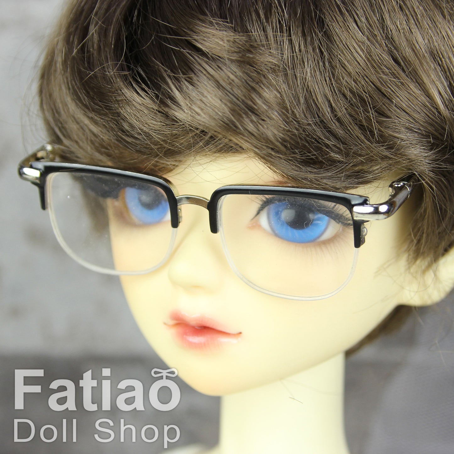 New fashion Semi-rimless Dolls Glasses fit 1/3 1/4 BJD SD MSD Super Dollfie - Silver