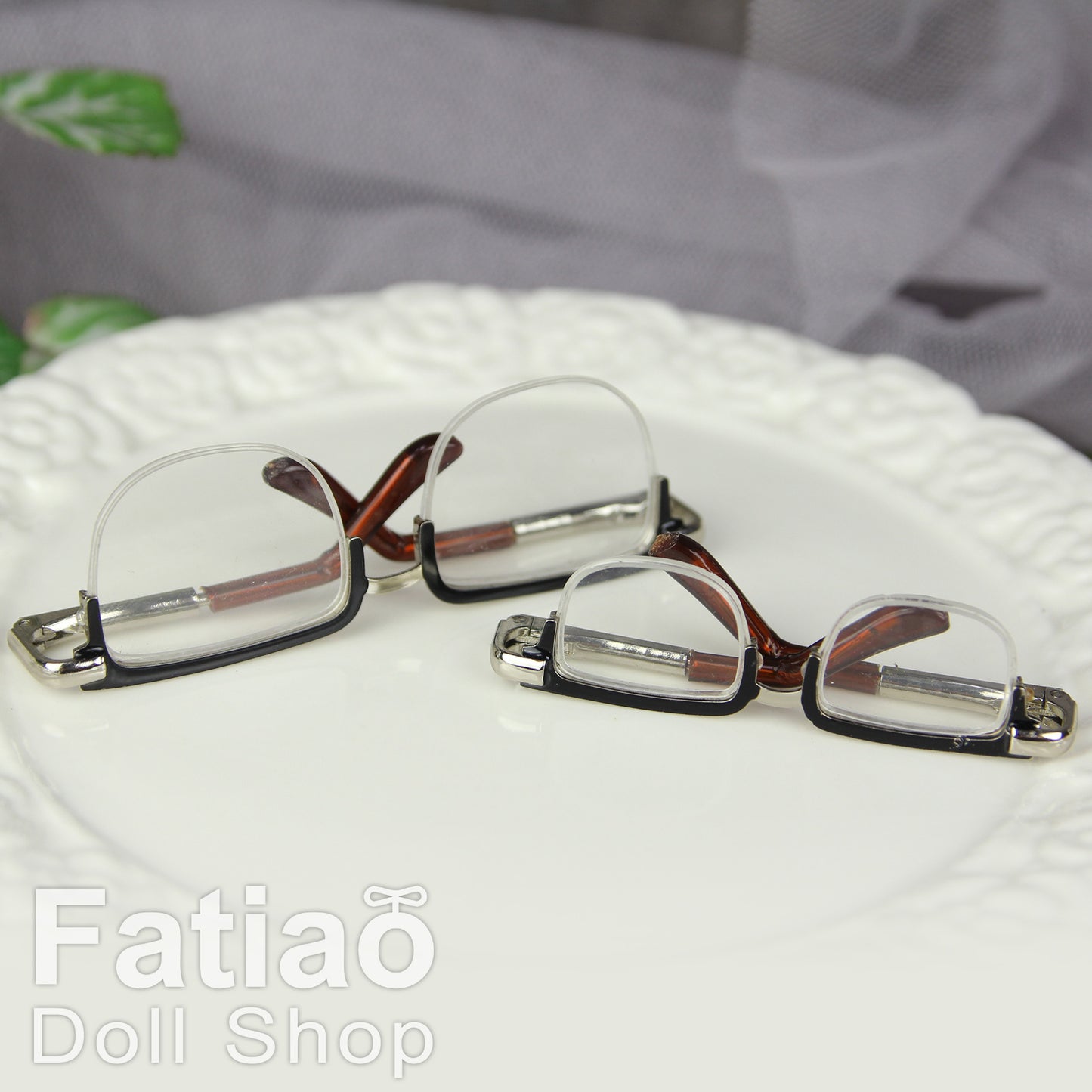 New fashion Semi-rimless Dolls Glasses fit 1/3 1/4 BJD SD MSD Super Dollfie - Silver