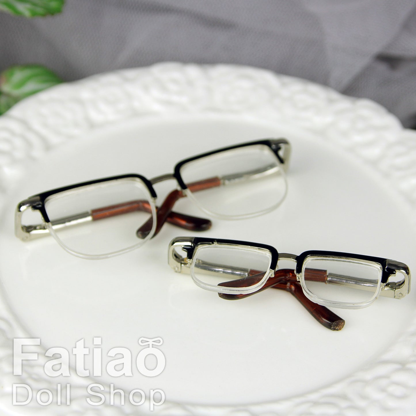 New fashion Semi-rimless Dolls Glasses fit 1/3 1/4 BJD SD MSD Super Dollfie - Silver