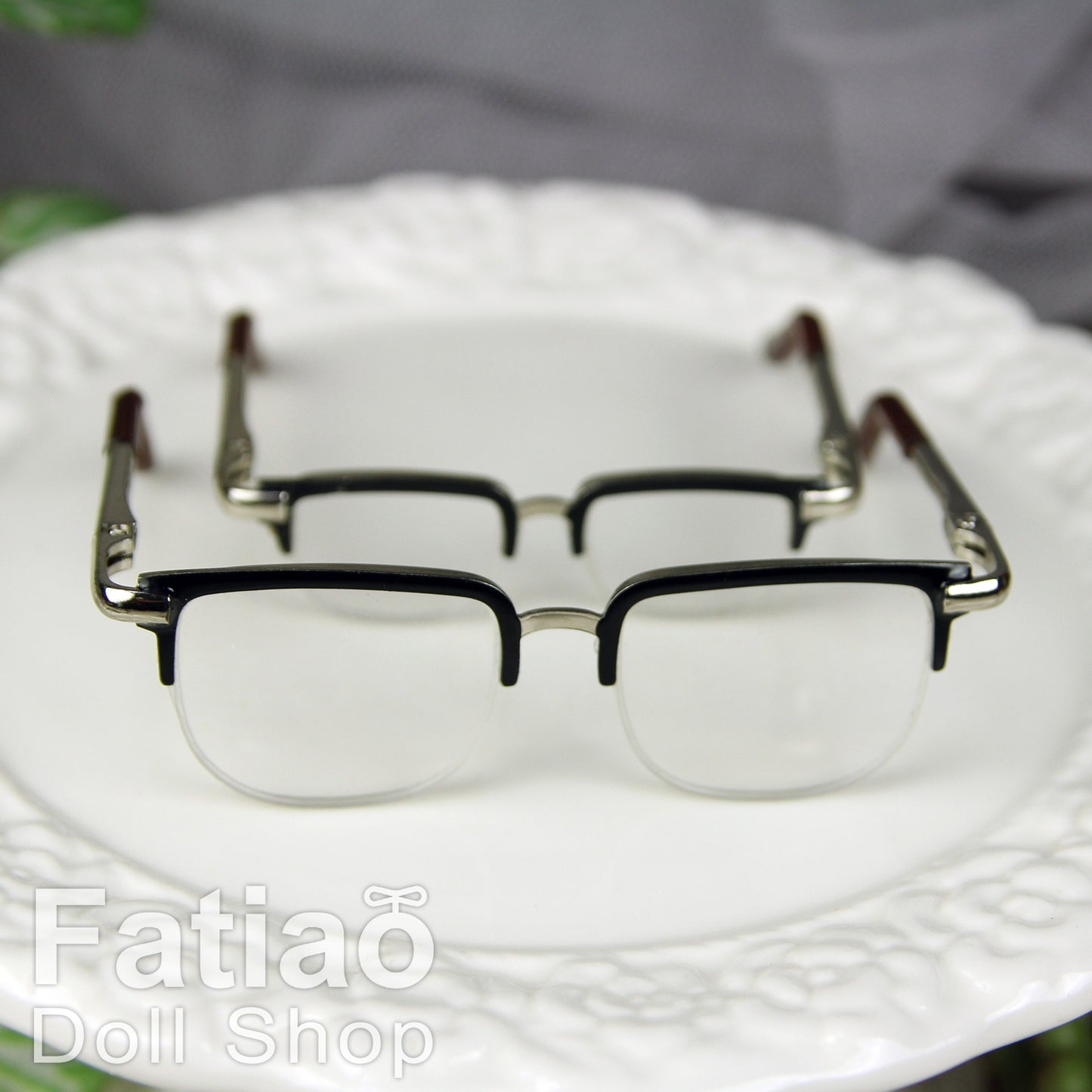 New fashion Semi-rimless Dolls Glasses fit 1/3 1/4 BJD SD MSD Super Dollfie - Silver