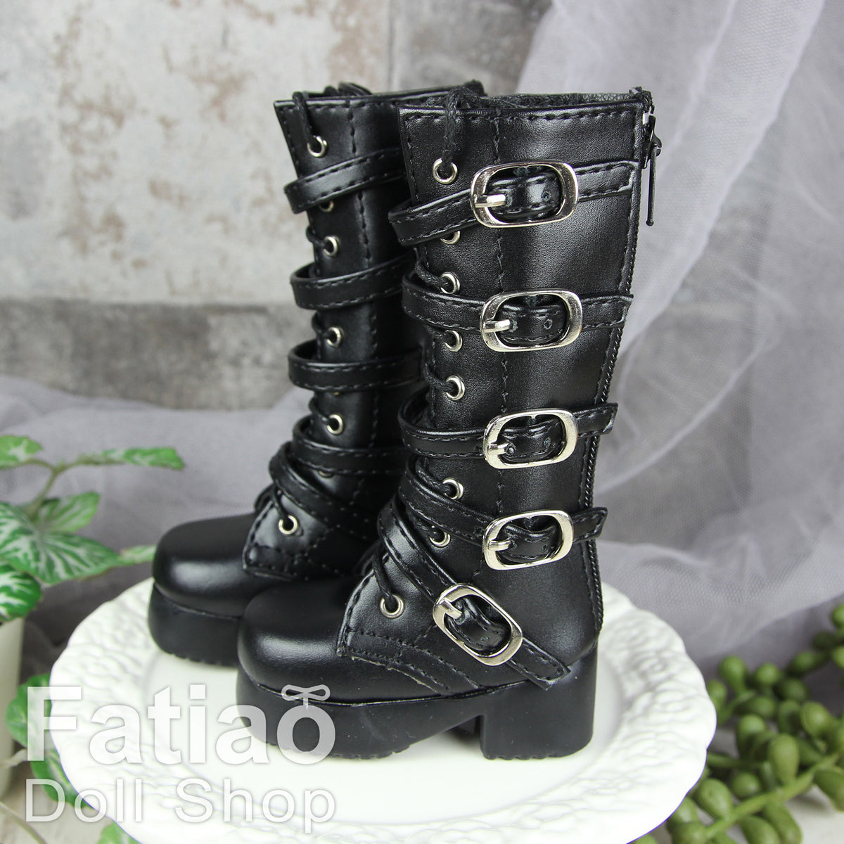 Fatiao - New 1/4 BJD MSD MDD dollfie Boots Dolls Shoes Black (Size 6cm)
