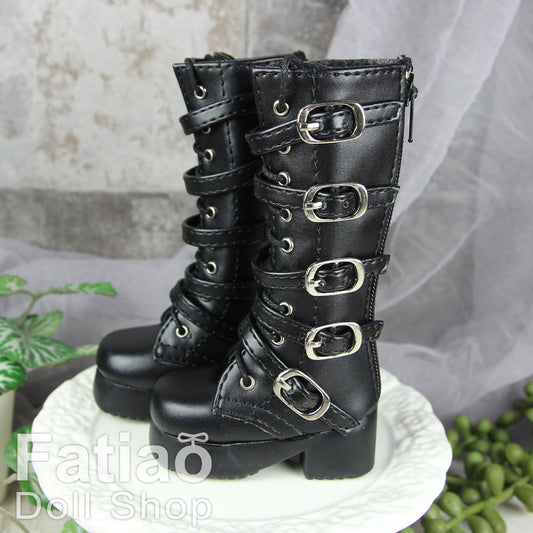 Fatiao - New 1/4 BJD MSD MDD dollfie Boots Dolls Shoes Black (Size 6cm)