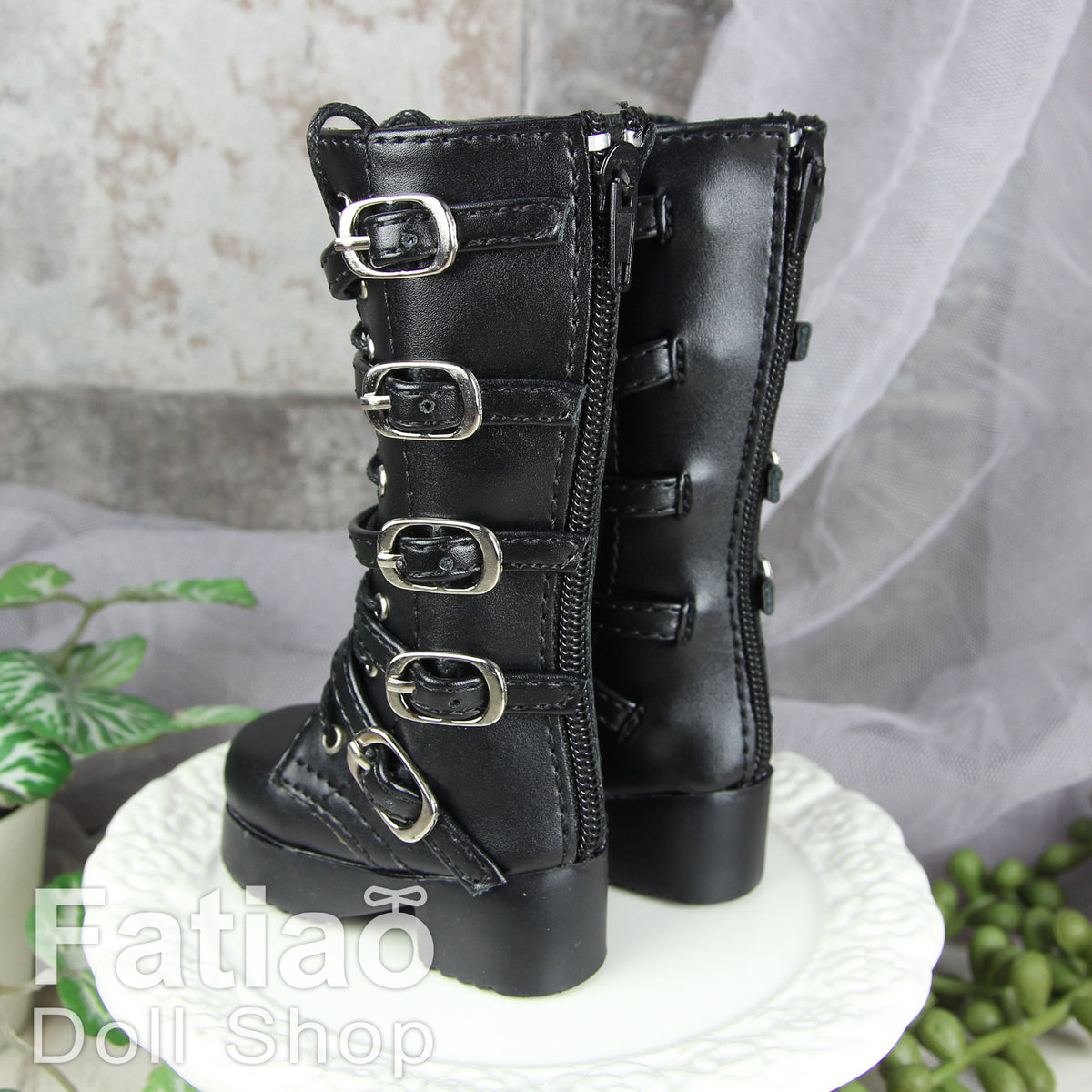 Fatiao - New 1/4 BJD MSD MDD dollfie Boots Dolls Shoes Black (Size 6cm)