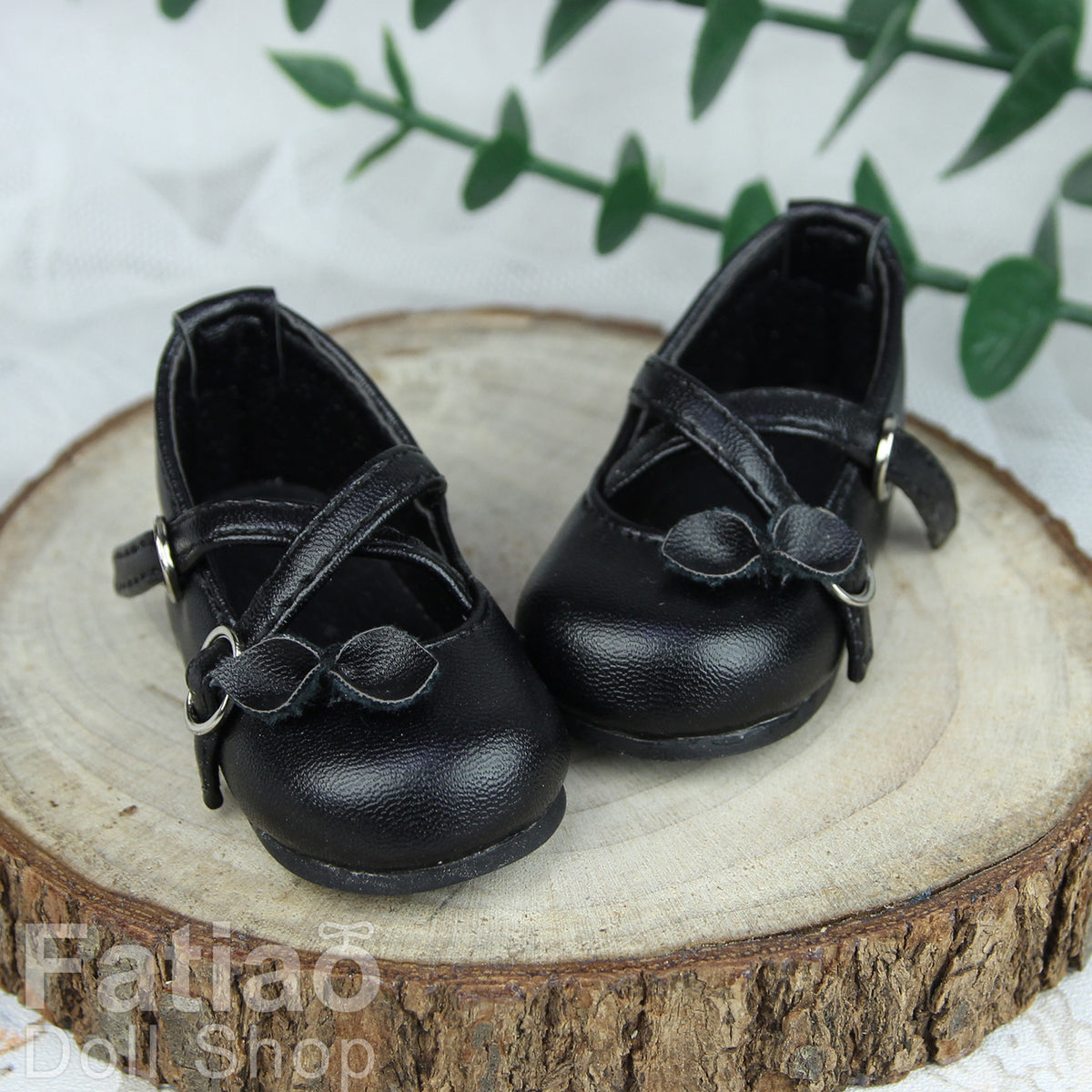 Fatiao - New 1/4 BJD MSD MDD Dollfie Dolls Mary Jane Shoes - Black (Size 5.5cm)