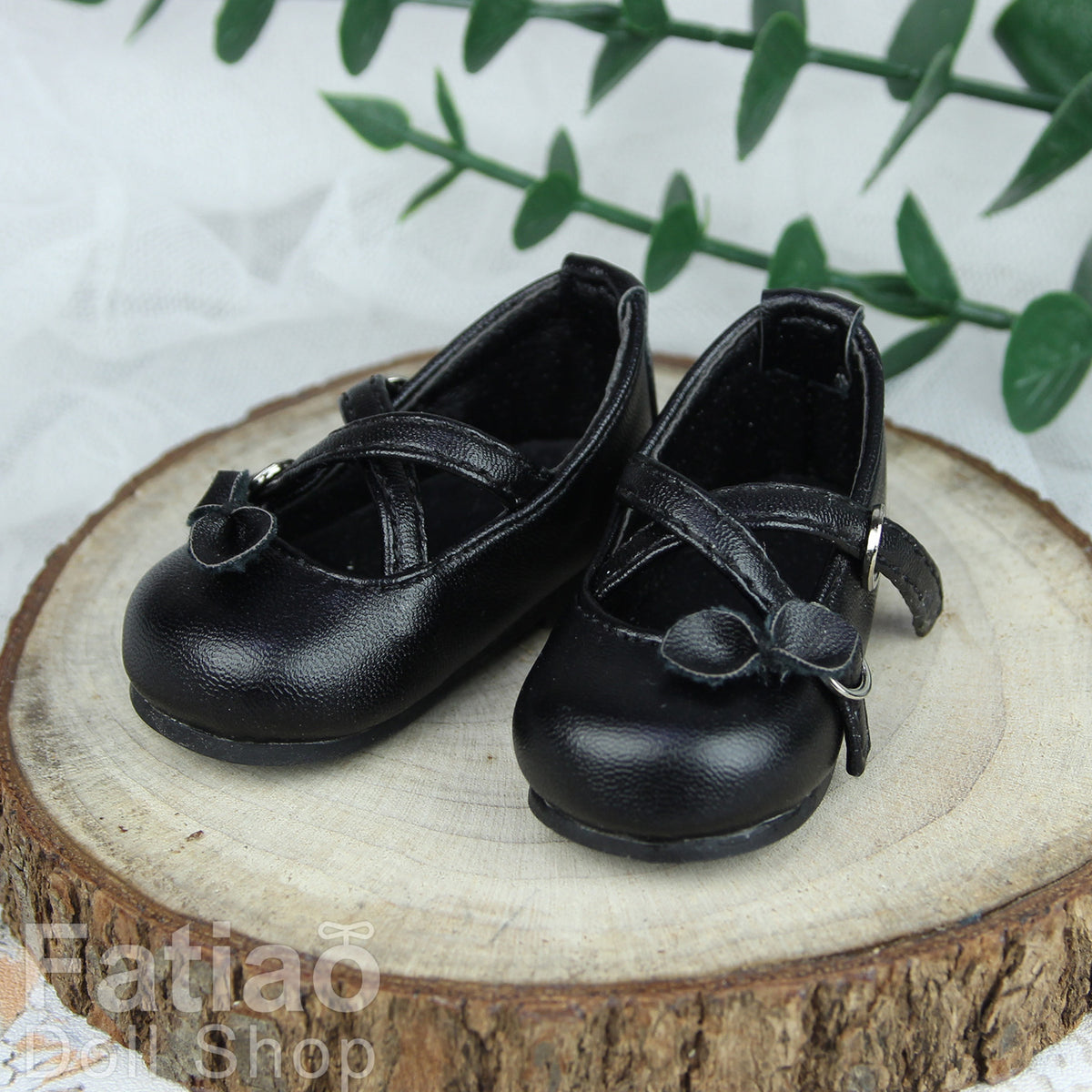 Fatiao - New 1/4 BJD MSD MDD Dollfie Dolls Mary Jane Shoes - Black (Size 5.5cm)
