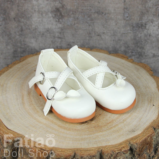 Fatiao - New 1/4 BJD MSD MDD Dollfie Dolls Mary Jane Shoes - White (Size 5.5cm)
