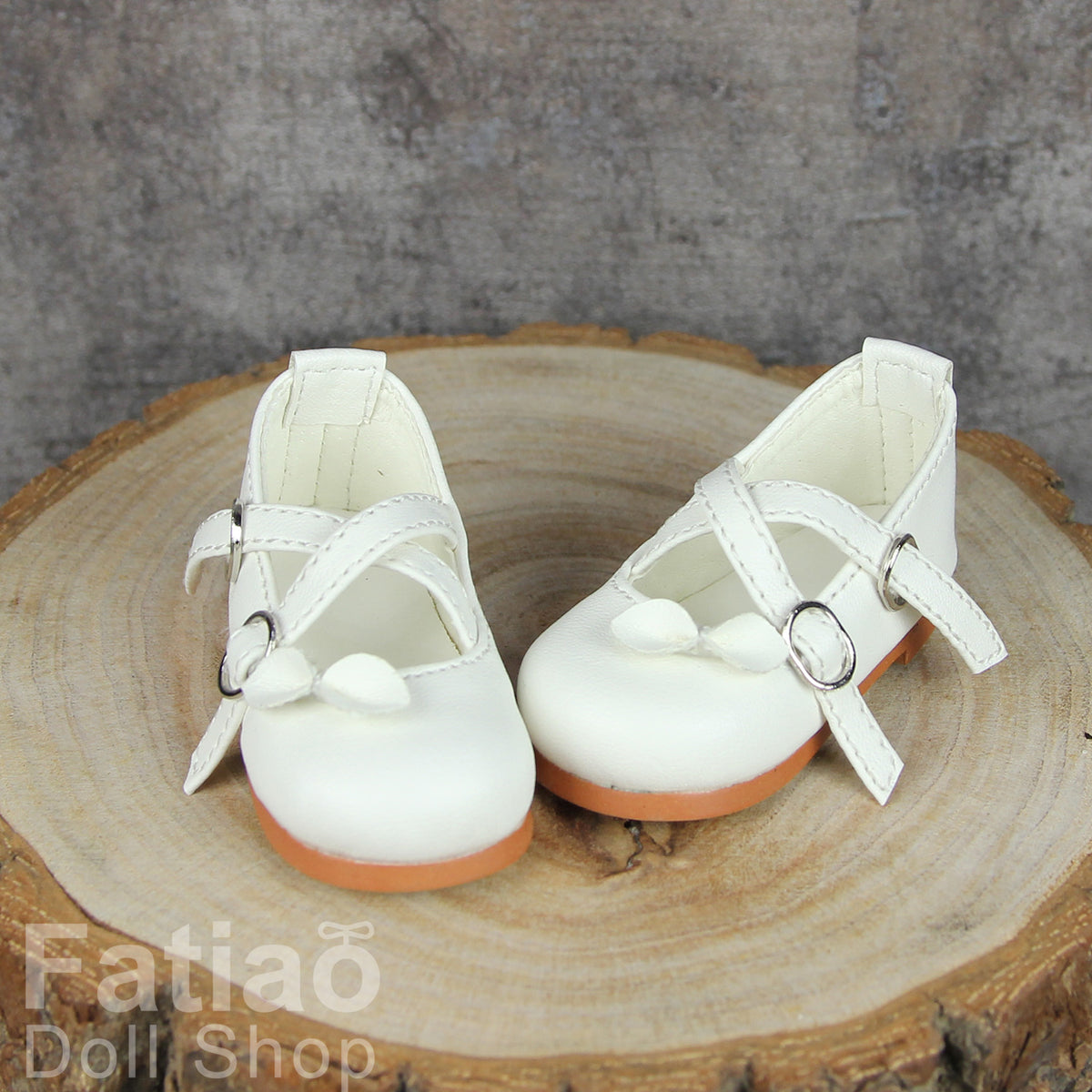 Fatiao - New 1/4 BJD MSD MDD Dollfie Dolls Mary Jane Shoes - White (Size 5.5cm)